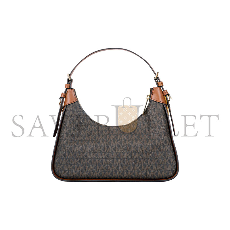 MICHAEL KORS MK WILMA WOMEN'S MEDIUM OLD FLOWER CHAIN UNDERARM BAG CROISSANT 35H3G3WL8B-BROWN (27*20*7cm)